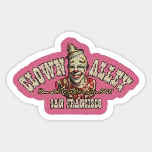 Clown Alley San Francisco 1962 Sticker